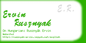 ervin rusznyak business card